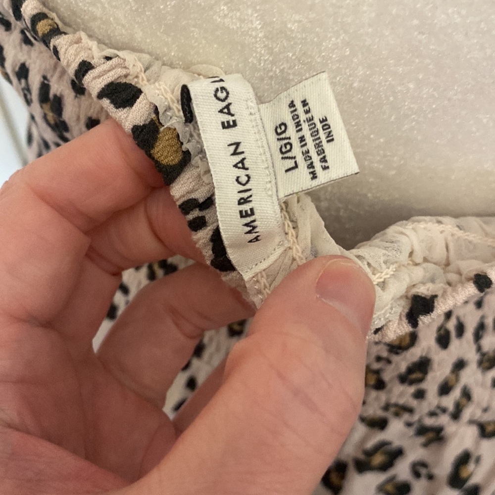 NWOT AMERICAN EAGLE 🦅 animal print midi halter dress size L - Picture 3 of 7